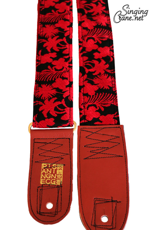 Singing Crane - Beautiful guitar strap - SC101215 : Roiro-red