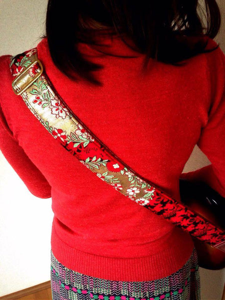 Singing Crane - Beautiful guitar strap - SC101215 : Roiro-red 