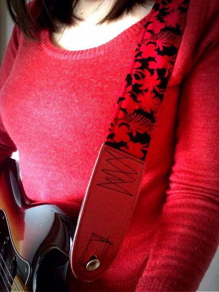 Singing Crane - Beautiful guitar strap - SC101215 : Roiro-red 