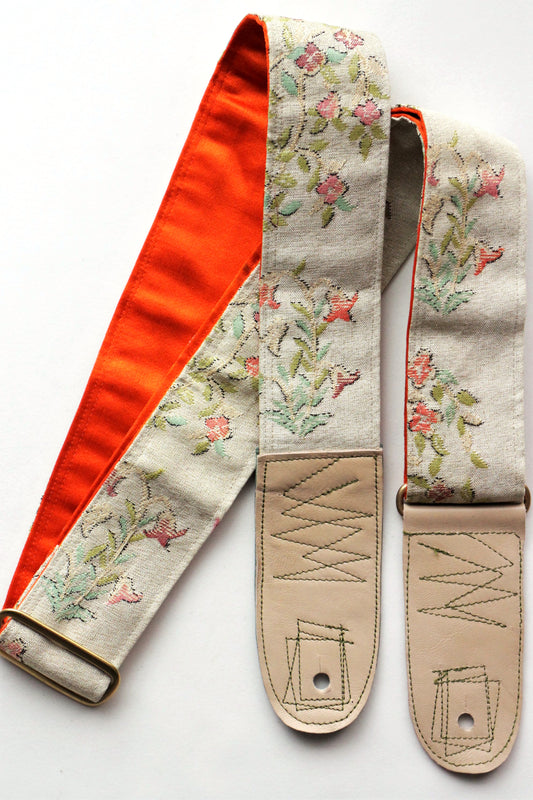 Singing Crane - Beautiful guitar strap - Mokuran-or (SC103217) =SALE= 