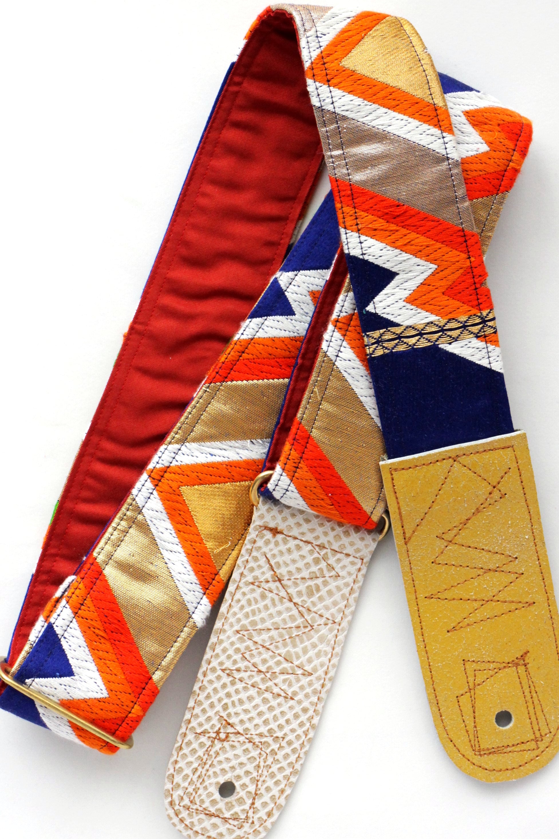 Unique and beautiful guitar strap [Konjo-rd] - hand made in