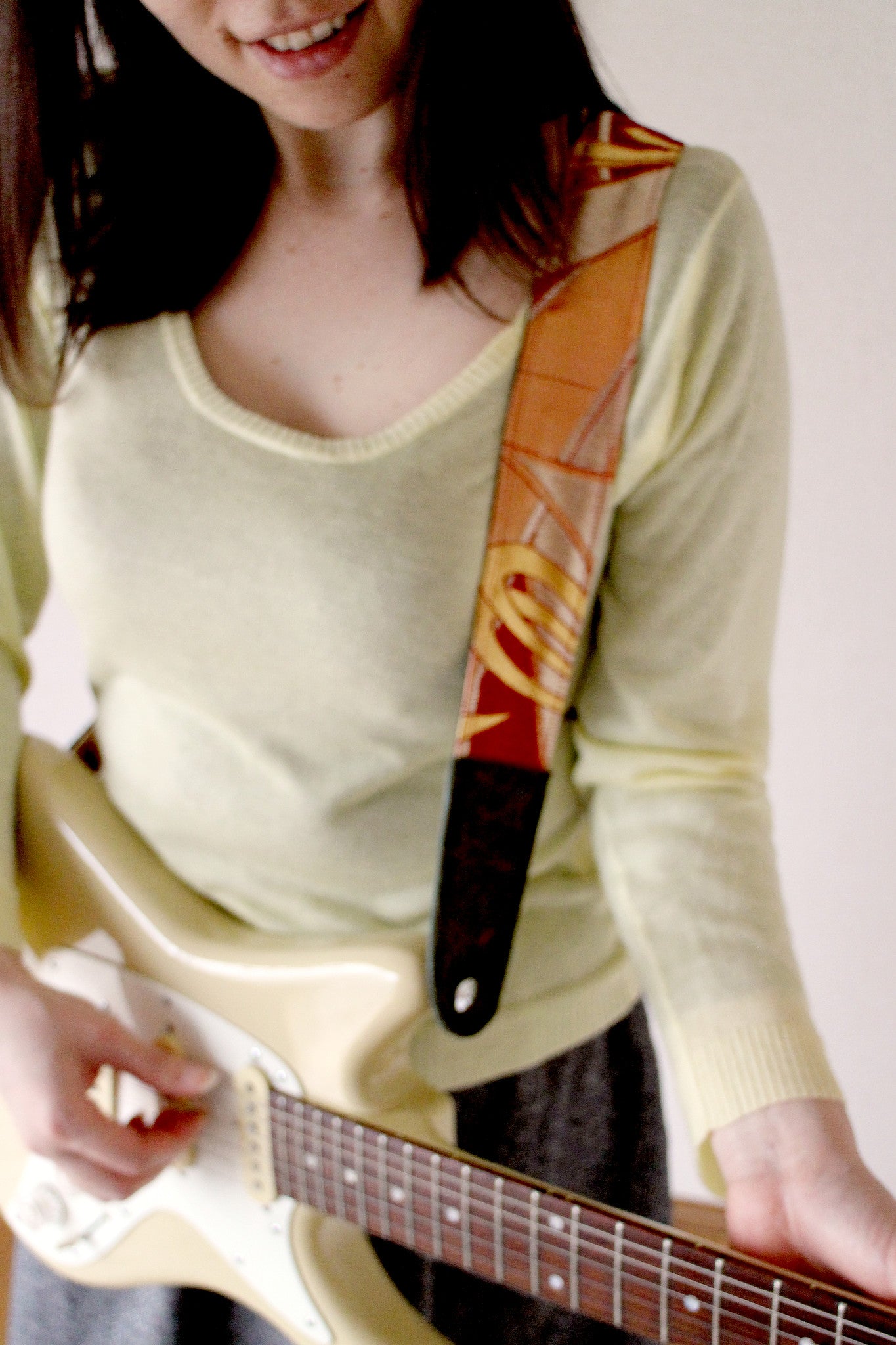 Singing Crane - Beautiful guitar strap - SC102315 : Beni-green 