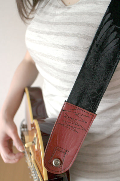 Singing Crane - Beautiful guitar strap - SC104315 : Shikkoku-green 