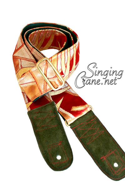 Singing Crane - Beautiful guitar strap - SC102315 : Beni-green 