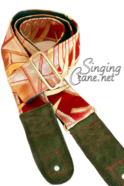 Singing Crane - Beautiful guitar strap - SC102315 : Beni-green 