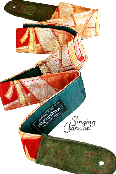 Singing Crane - Beautiful guitar strap - SC102315 : Beni-green 