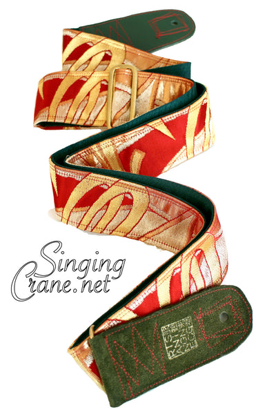 Singing Crane - Beautiful guitar strap - SC102315 : Beni-green 