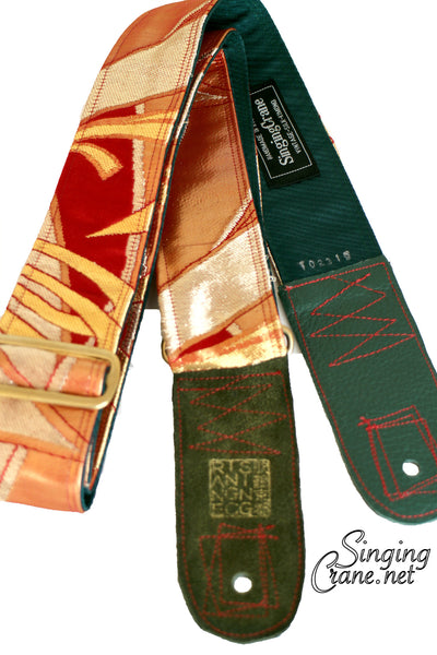 Singing Crane - Beautiful guitar strap - SC102315 : Beni-green 