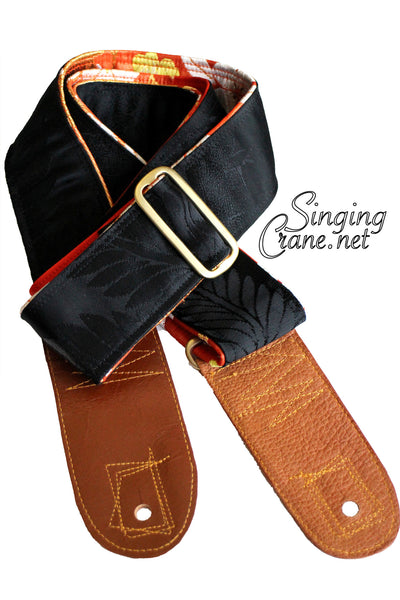 Singing Crane - Beautiful guitar strap - SC104215 : Shikkoku-orange 