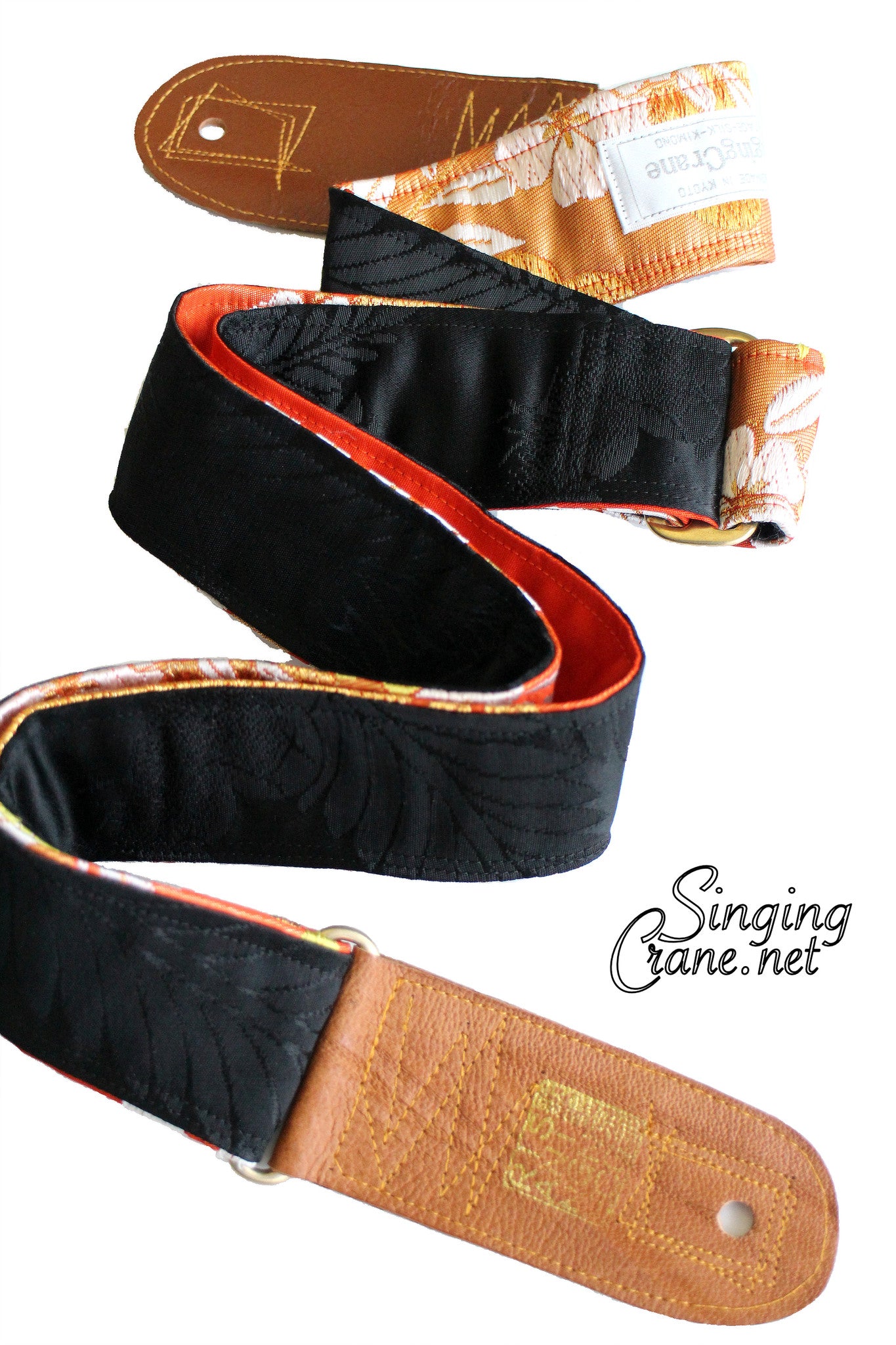 Singing Crane - Beautiful guitar strap - SC104215 : Shikkoku-orange 