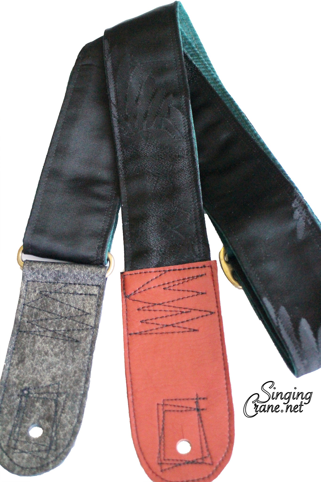 Singing Crane - Beautiful guitar strap - SC104315 : Shikkoku-green 