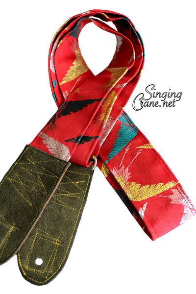 Singing Crane - Beautiful guitar strap - SC105115 : Akatsuru-original [only available on Reverb] 