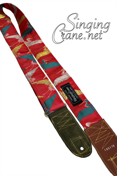 Singing Crane - Beautiful guitar strap - SC105115 : Akatsuru-original [only available on Reverb] 