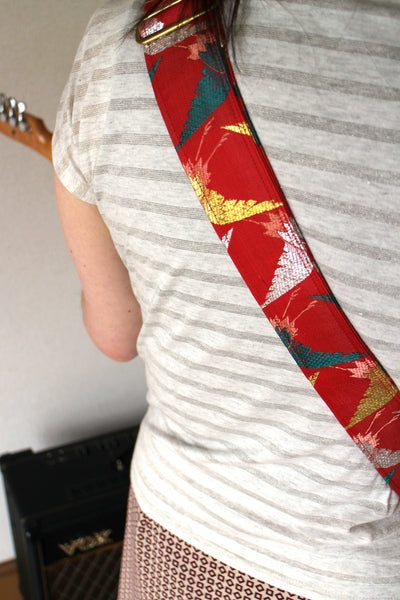 Singing Crane - Beautiful guitar strap - SC105115 : Akatsuru-original [only available on Reverb] 