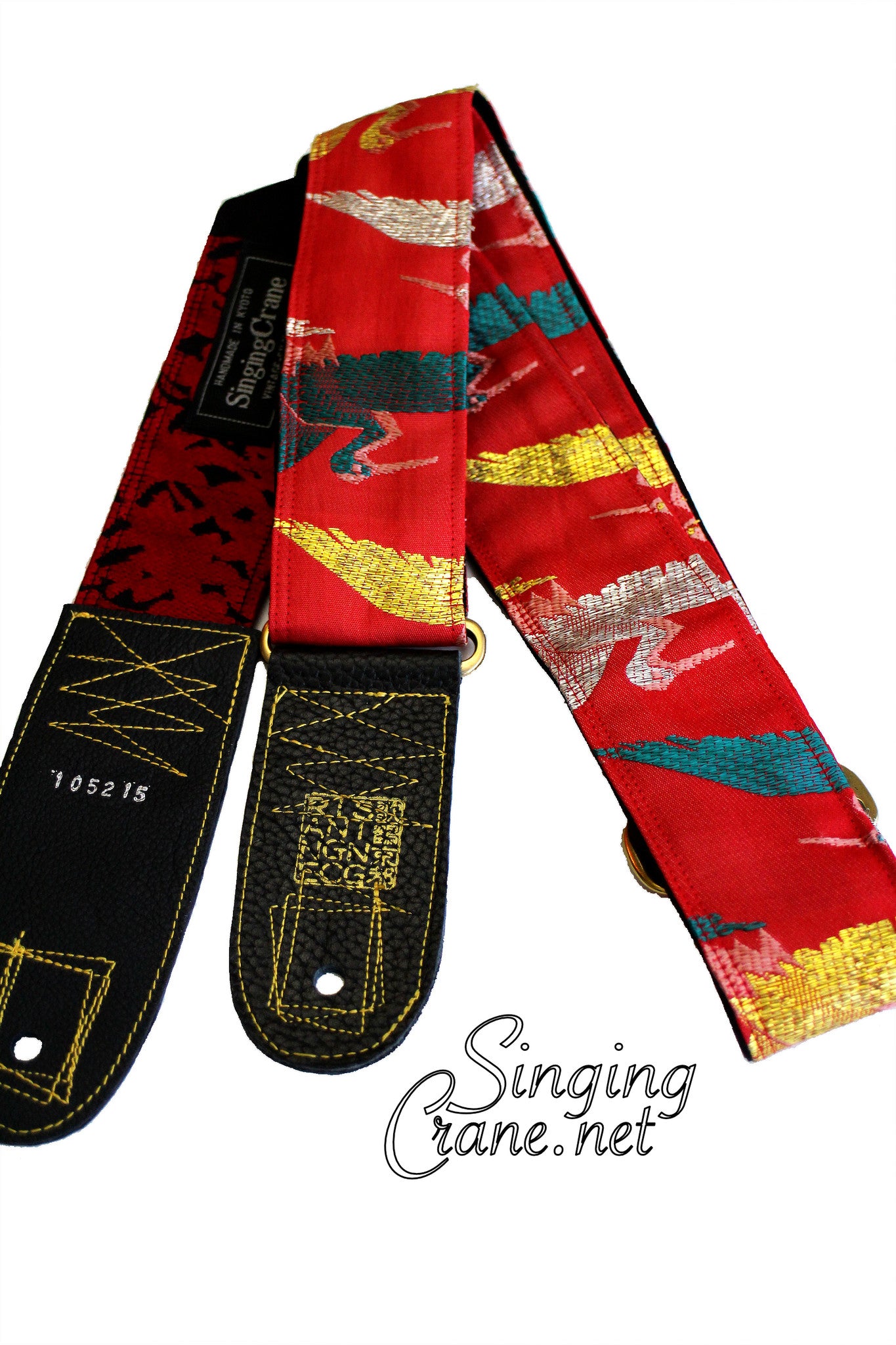 Singing Crane - Beautiful guitar strap - SC105215 : Akatsuru-black 