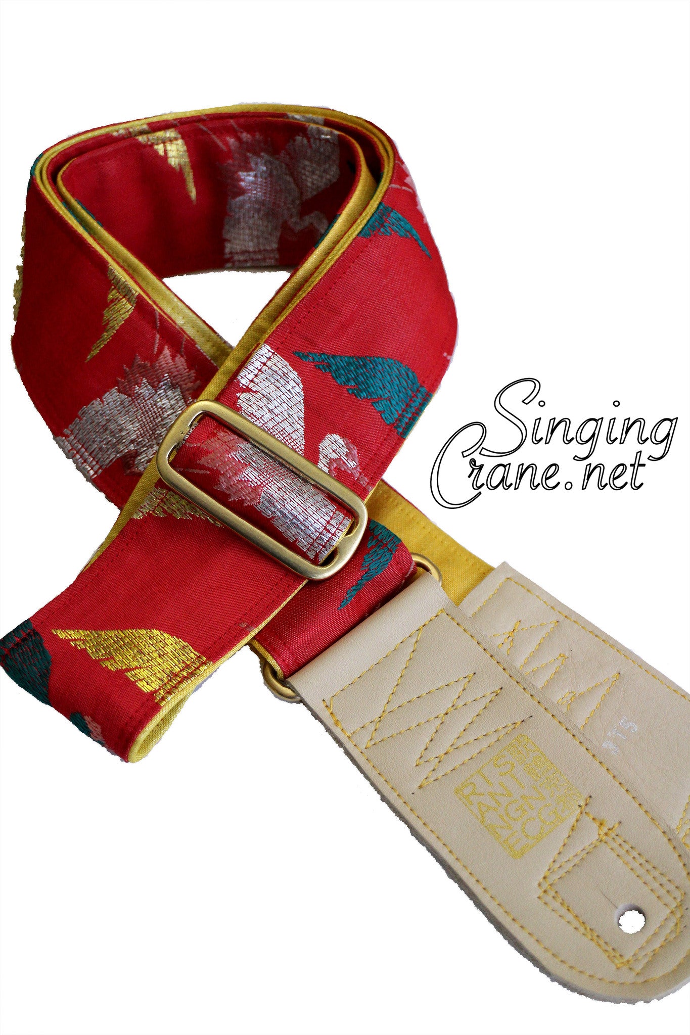 Singing Crane - Beautiful guitar strap - SC105315 : Akatsuru-yellow 