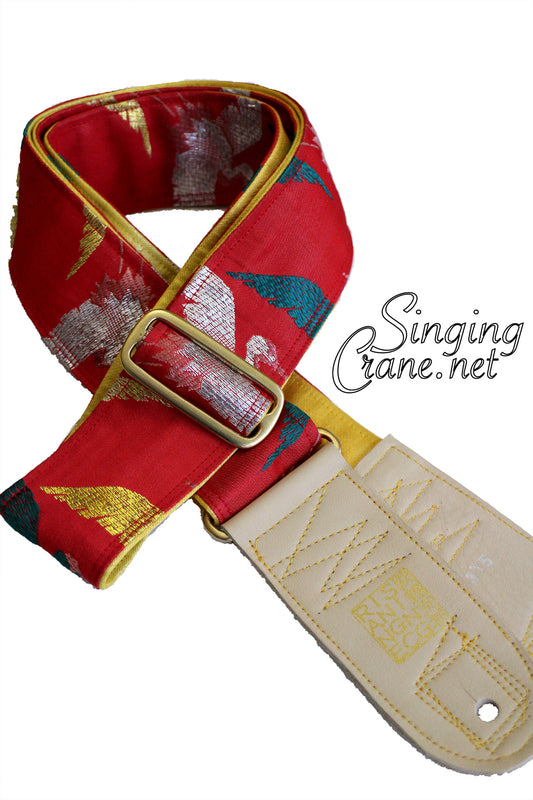 Singing Crane - Beautiful guitar strap - SC105315 : Akatsuru-yellow 