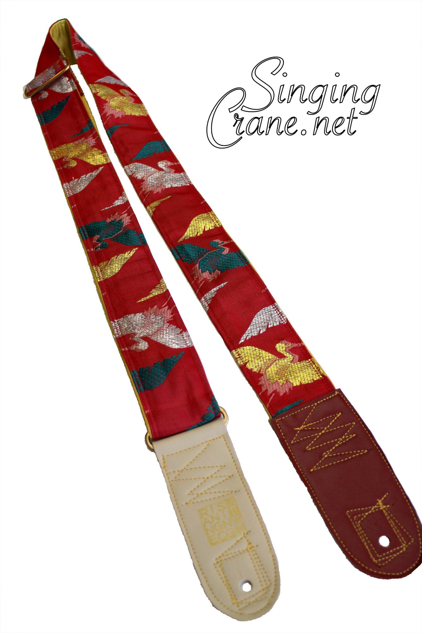 Singing Crane - Beautiful guitar strap - SC105315 : Akatsuru-yellow 