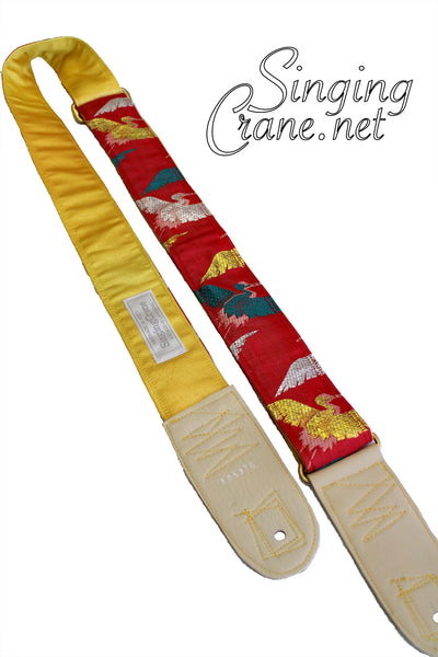 Singing Crane - Beautiful guitar strap - SC105315 : Akatsuru-yellow 