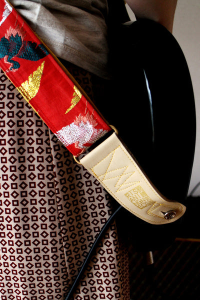 Singing Crane - Beautiful guitar strap - SC105315 : Akatsuru-yellow 