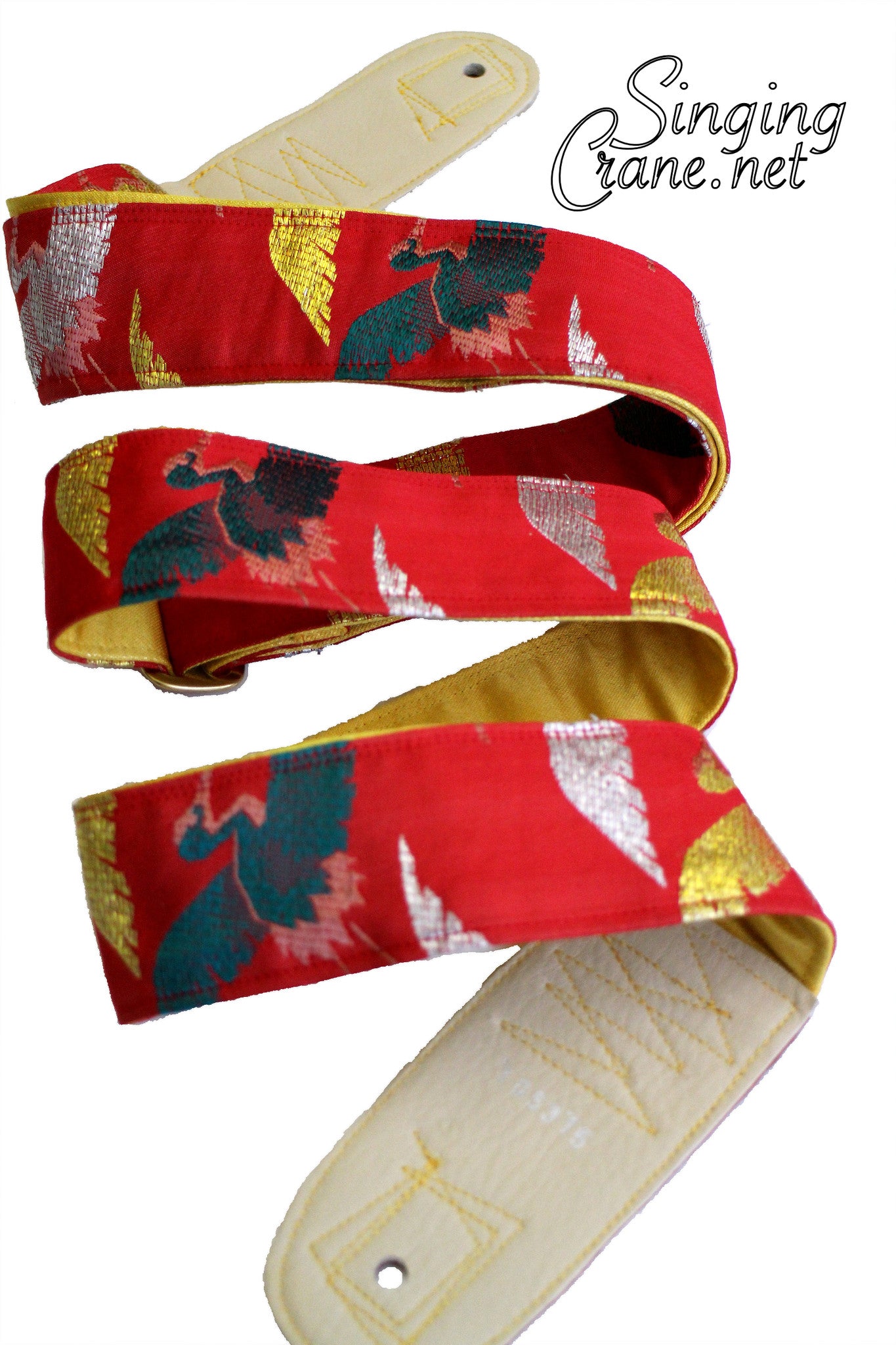 Singing Crane - Beautiful guitar strap - SC105315 : Akatsuru-yellow 