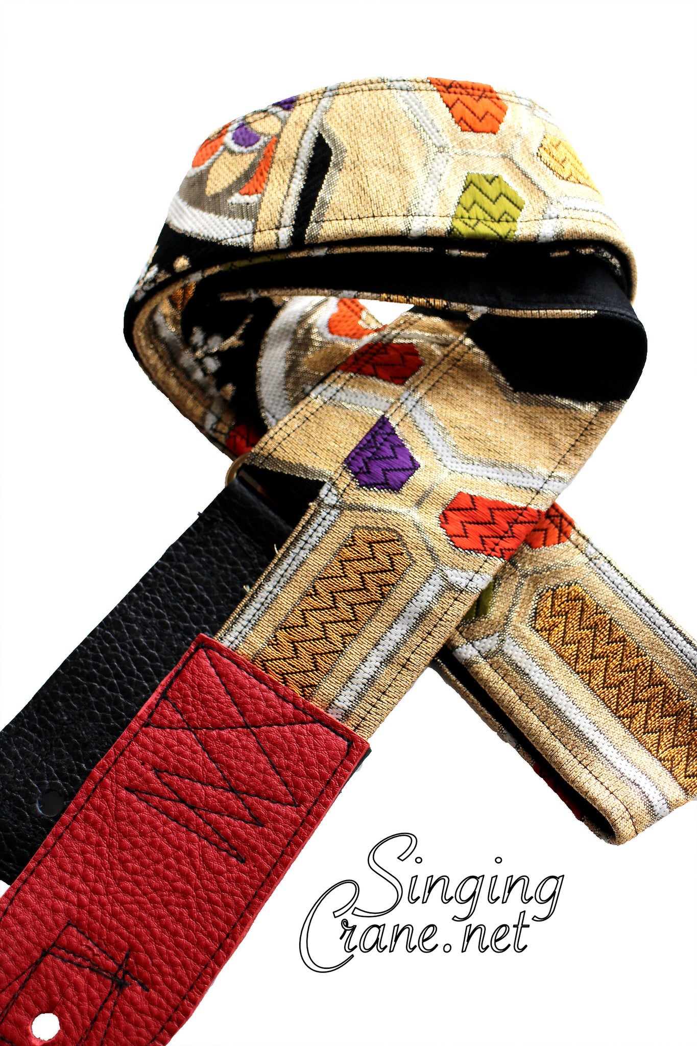 Singing Crane - Beautiful guitar strap - SC107215 : Nurebairo-black 