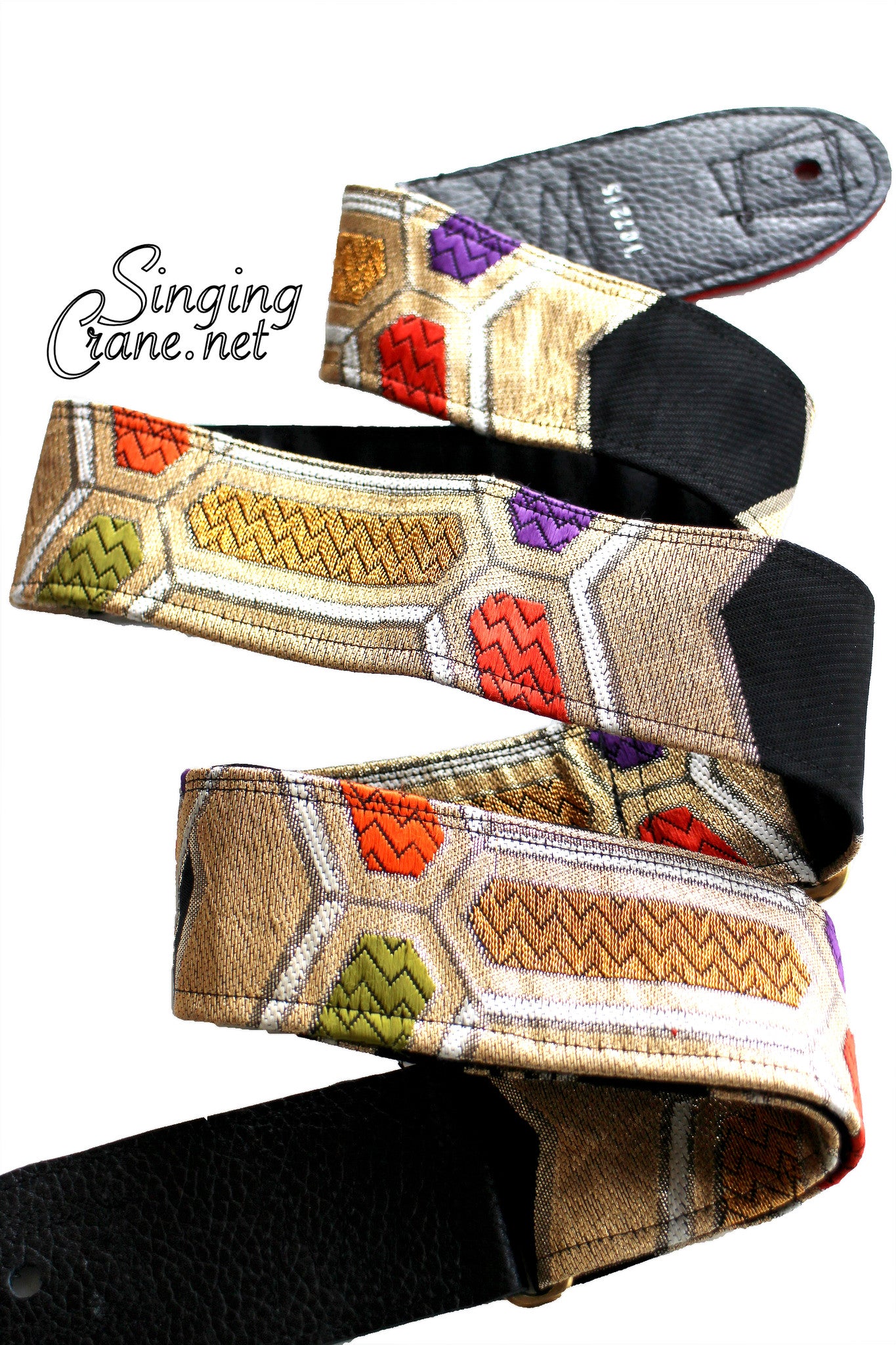 Singing Crane - Beautiful guitar strap - SC107215 : Nurebairo-black 