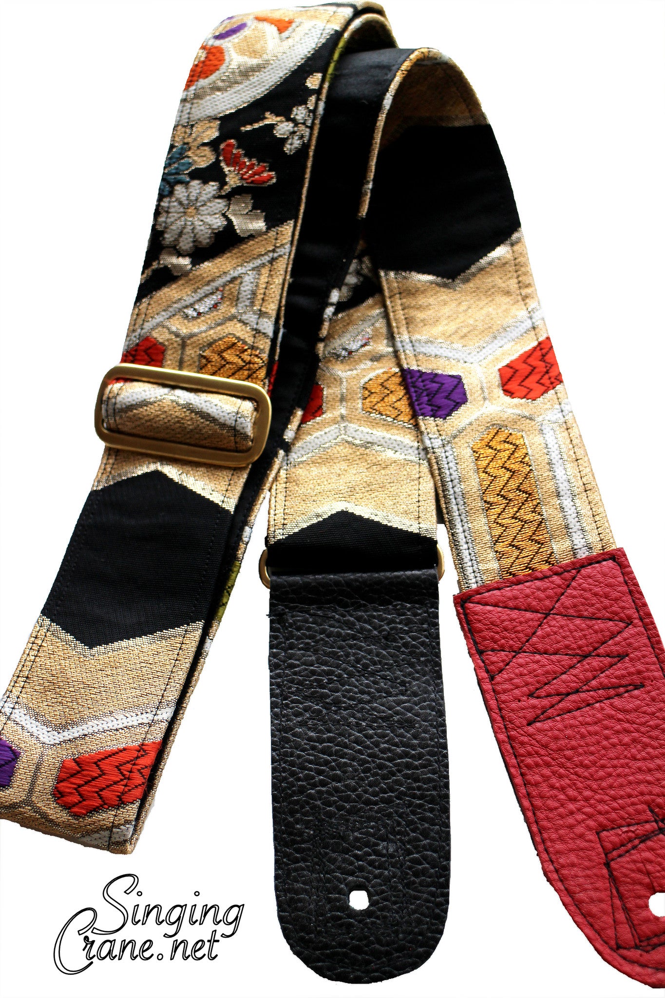 Singing Crane - Beautiful guitar strap - SC107215 : Nurebairo-black 