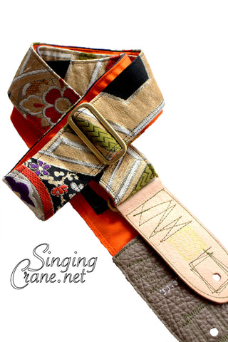 Singing Crane - Beautiful guitar strap - SC107315 : Nurebairo-orange 