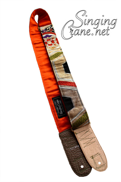 Singing Crane - Beautiful guitar strap - SC107315 : Nurebairo-orange 