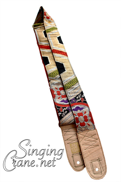 Singing Crane - Beautiful guitar strap - SC107315 : Nurebairo-orange 