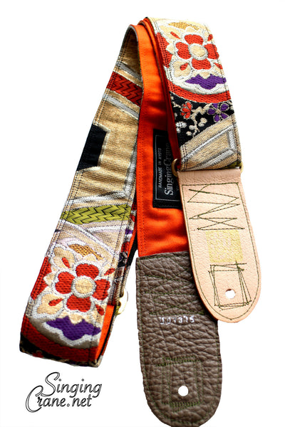 Singing Crane - Beautiful guitar strap - SC107315 : Nurebairo-orange 