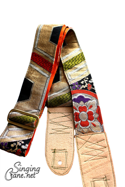 Singing Crane - Beautiful guitar strap - SC107315 : Nurebairo-orange 